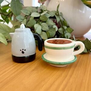 Salt & Pepper Shaker Set Coffee Pot and Mug